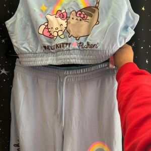 Target Hello Kitty Pusheen Pajama Set - Light Blue
